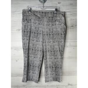 Eliane Rose Pants Womens 16W Black White Textured‎ Crop Stretch Pockets D2750X